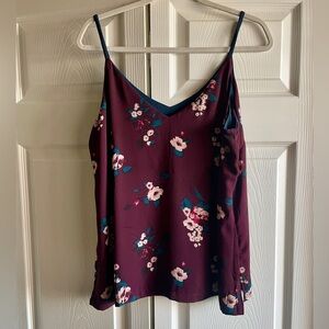 White House Black Market Floral Cami Blouse Reversible Top New With Tag Sz Large
